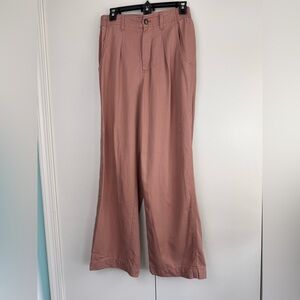 Madewell Emmet Wide-Leg Pant High Rise Patch Pocket Dusty Rose Mauve N1613 4 EUC
